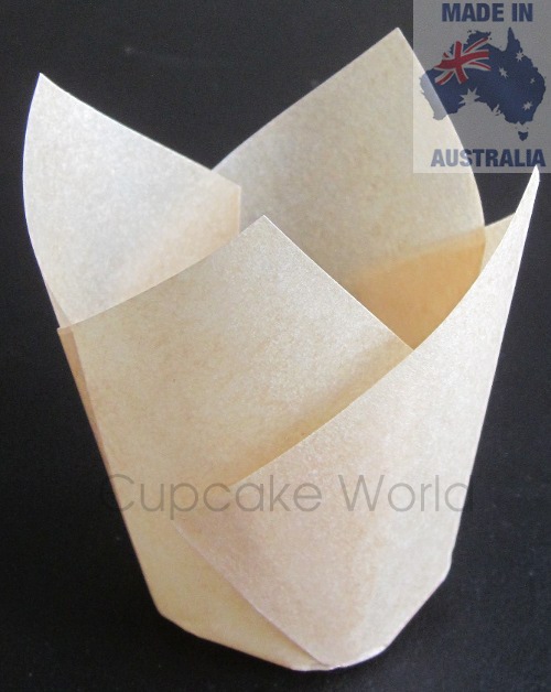 100PC CAFE STYLE NATURAL PAPER CUPCAKE MUFFIN WRAPS STANDARD - Click Image to Close